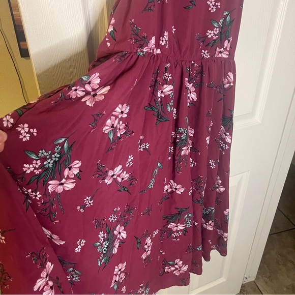 Torrid Floral Burgundy Tank Dress - Picture 3 of 4
